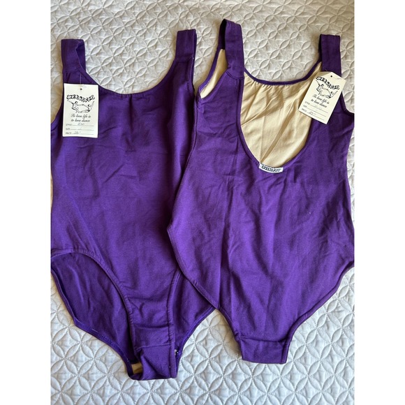 Ezradanze Other - Ezradanze Purple Cotton Lycra Dance Leotard Set of 2 Made in USA Large